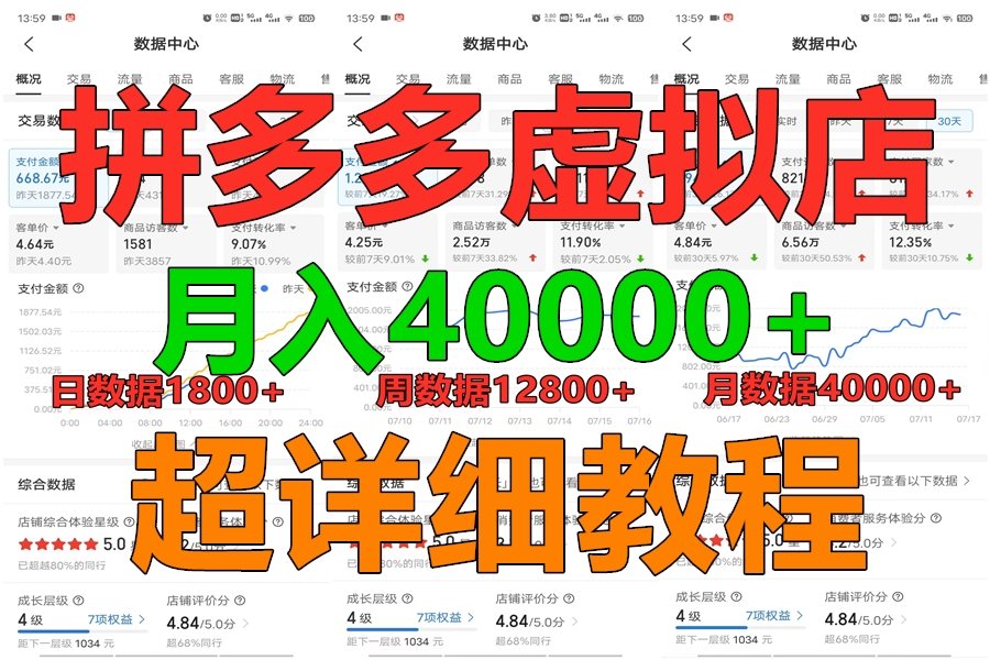 拼多多虚拟电商训练营月入40000+，全网最详细，你做你也行，暴利稳定长久