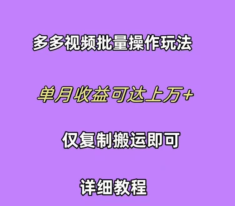 拼多多视频带货快速过爆款选品教程 每天轻轻松松赚取三位数佣金 小白必…