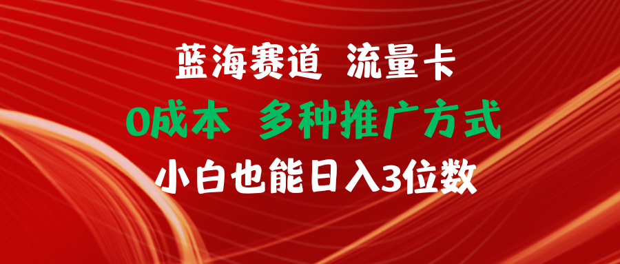 （11768期）瀚海跑道 上网卡 0成本费 新手也可以日入三位数