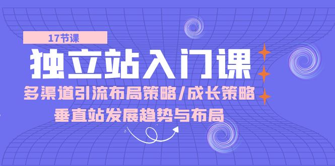 （10549期）自建站 新手入门课：多种渠道 引流方法合理布局对策/发展对策/竖直站发展趋向与布局