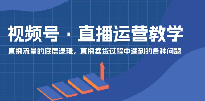 （11687期）视频号 直播运营教学：直播流量的底层逻辑，直播卖货过程中遇到的各种问题