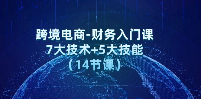 （12047期）跨境电子商务-会计新手入门课：7大工艺 5大技术（14堂课）