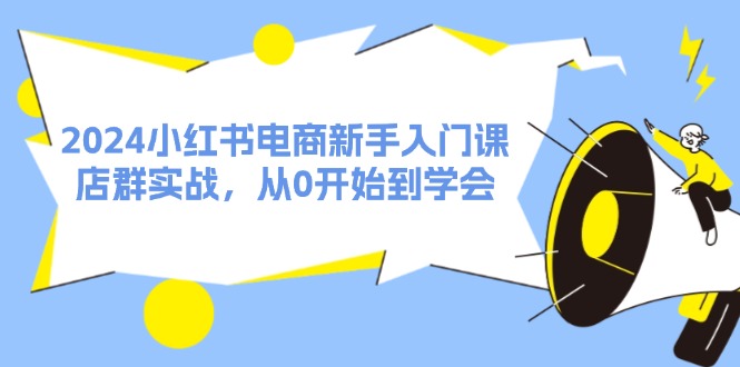 2024小红书电商初学者课，店淘实战演练，从0一直到懂得（31节）