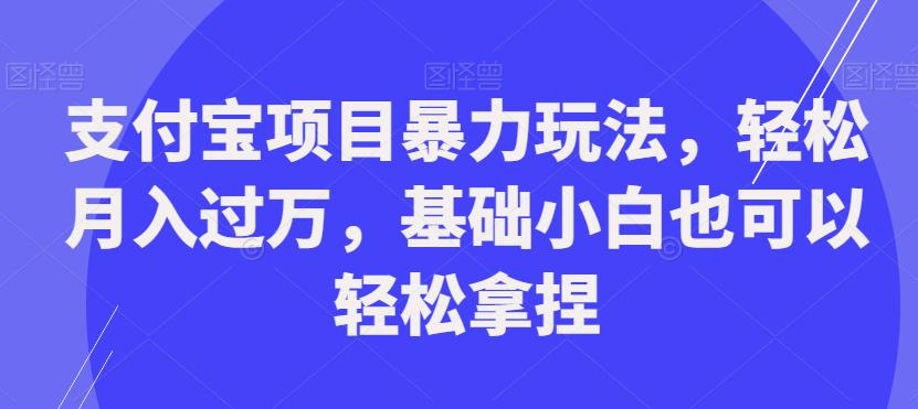 支付宝钱包新项目暴力行为游戏玩法，轻轻松松月入破万，基本新手也能轻松把握【揭密】