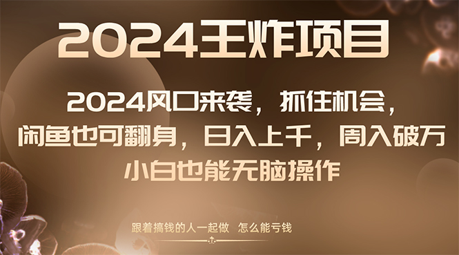 （8401期）2024蓝海项目来临，把握机会，闲鱼平台也可以翻盘，日入过千，周入过万，新手…