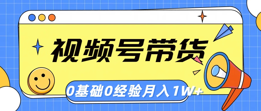 （10723期）微信视频号轻创业卖货，零基础，零经验，月入1w