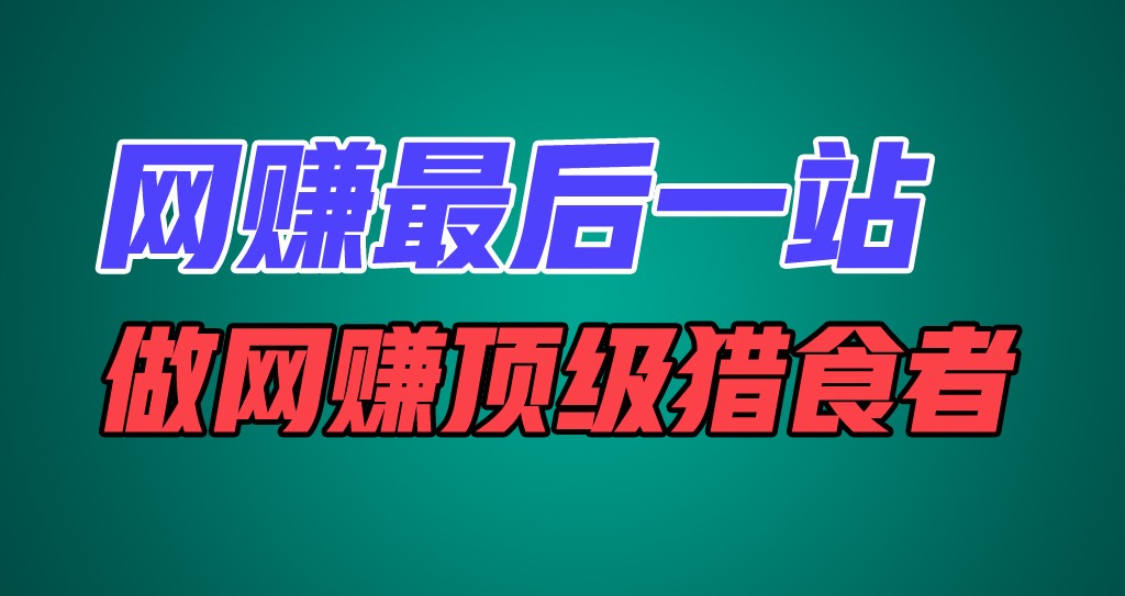 网络赚钱最后一站，卖项目，做网络赚钱顶尖猎食者