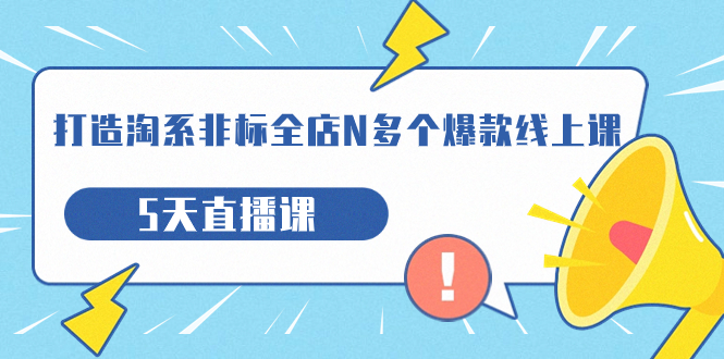 （7343期）打造出-淘宝-非标准店铺N好几个爆品线上课，5天视频课堂（19期）