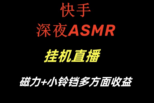 （8758期）快手深夜ASMR挂机直播磁力+小铃铛多方面收益