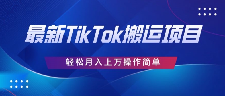 史上最牛简易，运送TikTok厉史，去重复后轻轻松松月赚万余元