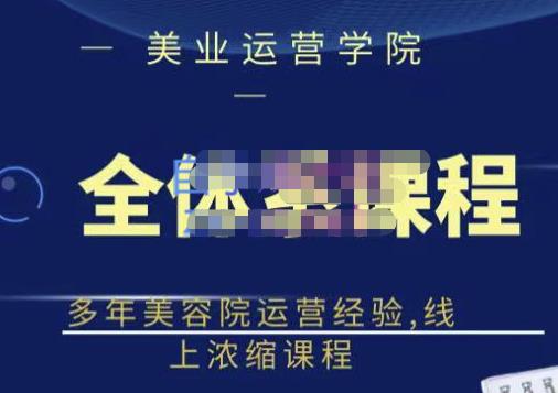 网红美容院全套营销落地课程，多年美容院运营经验，线上浓缩课程