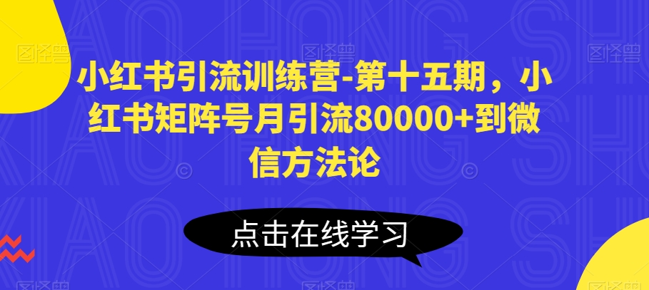 小红书引流夏令营-第十五期，小红书的矩阵账号月引流方法80000 进微信科学方法论