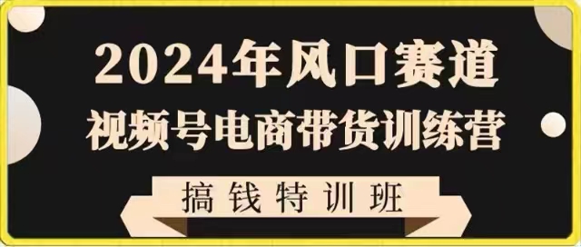 2024年出风口跑道微信视频号电商直播带货夏令营弄钱训练营，带着大家迅速进入自媒体平台电商直播带货