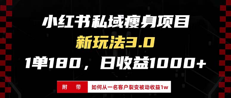 （13348期）小红书的减肥新项目3.0方式，新手入门日赚盈利1000 （附从一名客户裂变盈利...