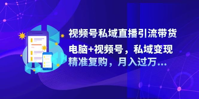 （12249期）视频号私域直播引流带货：电脑+视频号，私域变现，精准复购，月入过万…