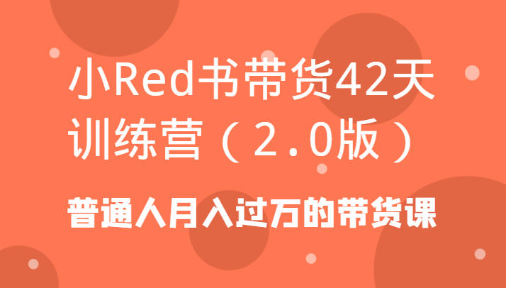 小Red书卖货42天夏令营（2.0版）平常人月入上万的卖货课