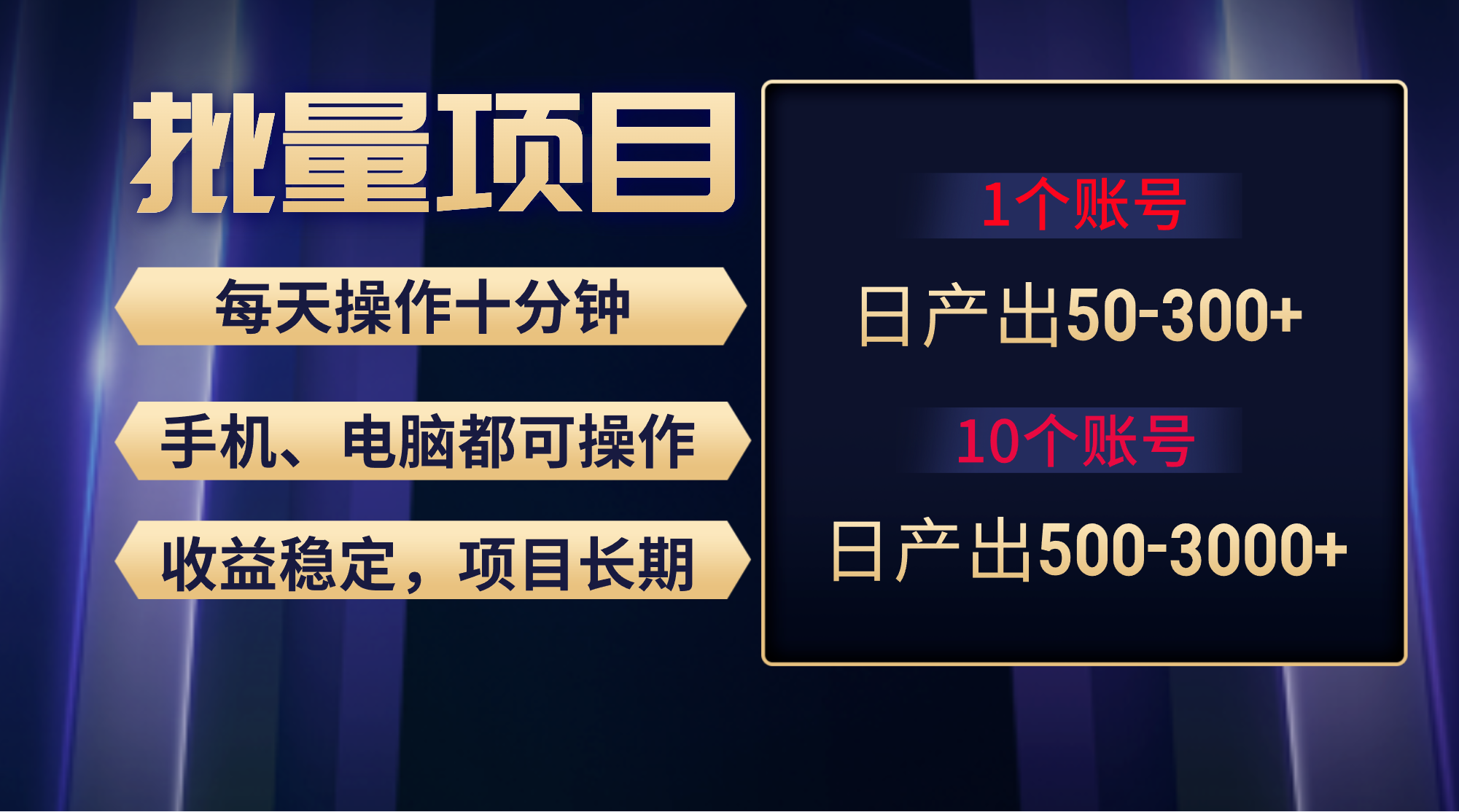 （9223期）收益新项目平稳月入了万，没脑子实际操作好上手，轻轻松松日入300