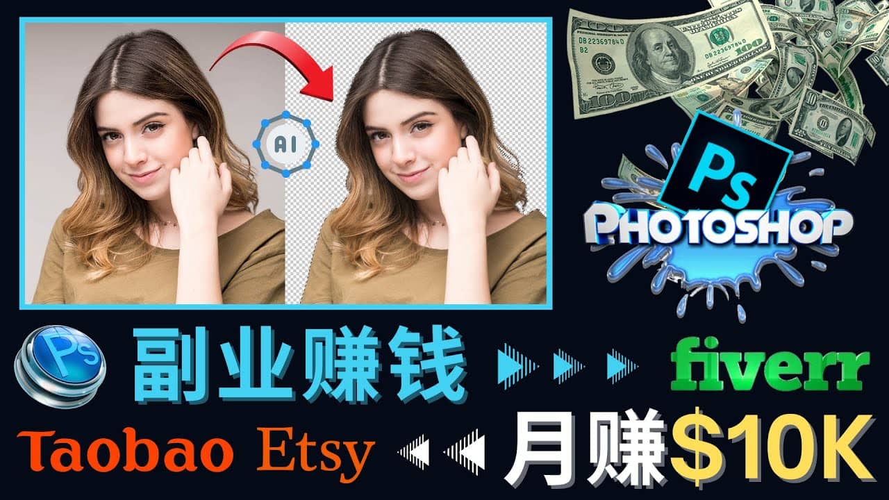 掌握PS修图技能，月赚5000美元以上 – 利用Adobe Photoshop赚钱的3种途径