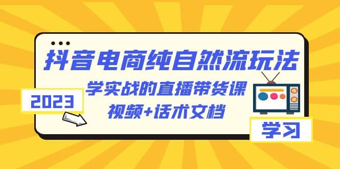 2023抖音电商·纯自然流玩法：学实战的直播带货课，视频+话术文档