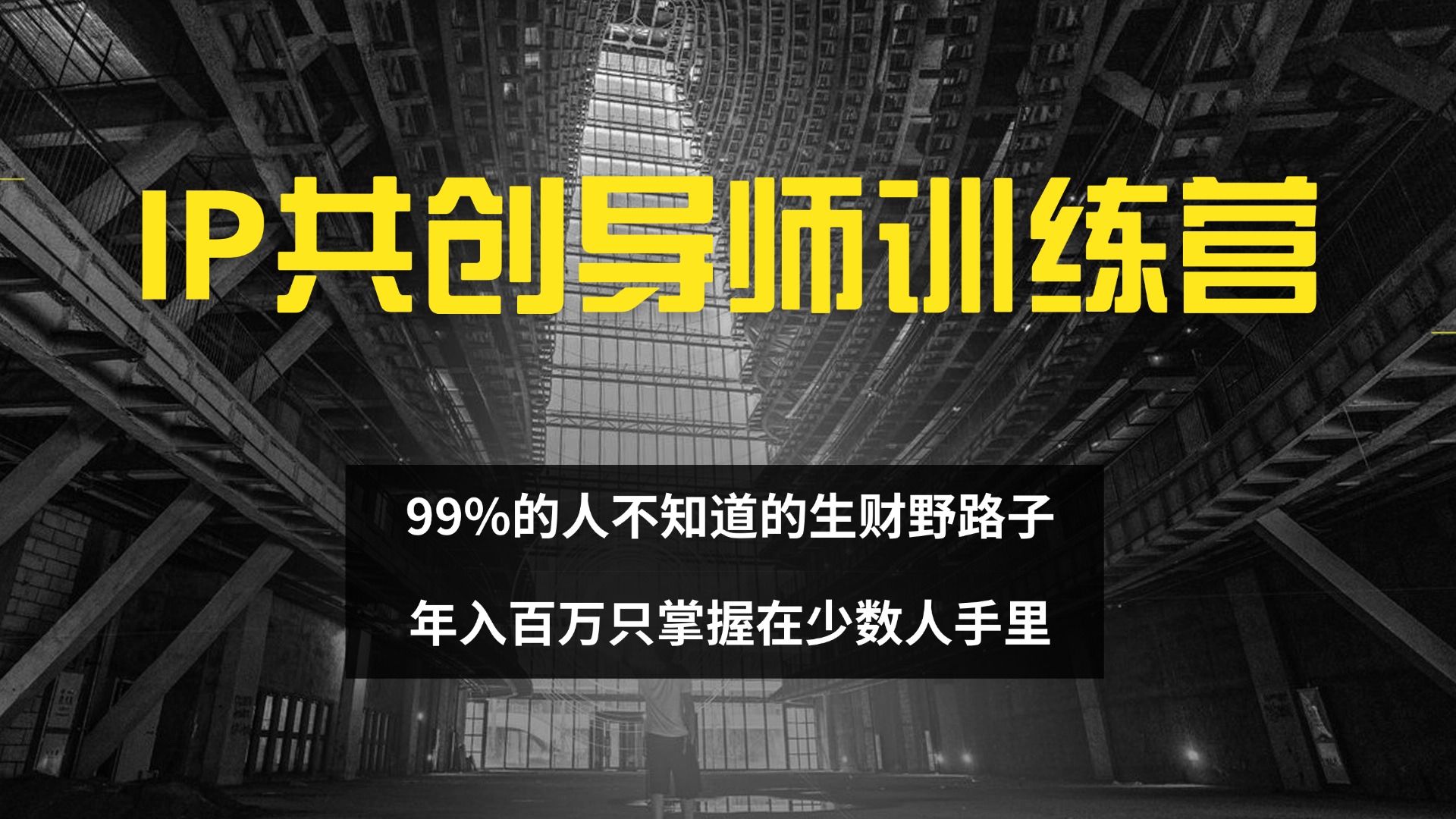 （12504期）IP共创导师训练营 99%的人不知道的生财野路子 只掌握在少数人手里