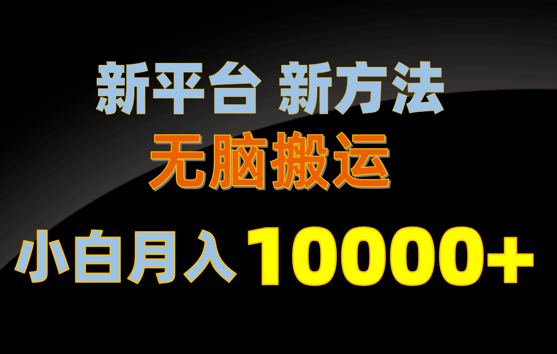 （10605期）新平台新方法，无脑搬运，月赚10000+，小白轻松上手不动脑