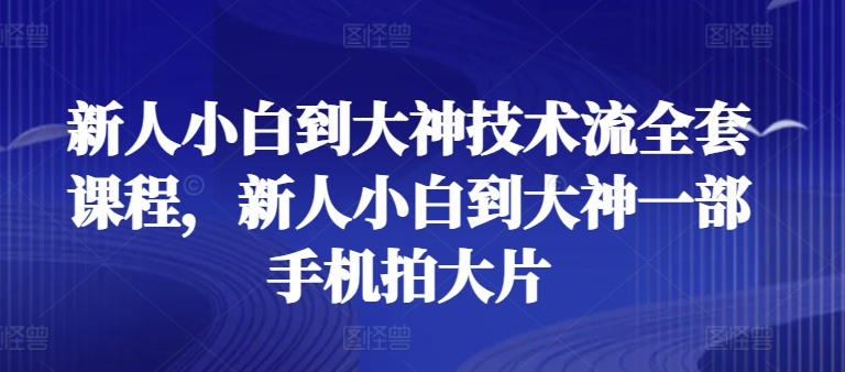 新手菜鸟到高手技术控整套课程内容，新手菜鸟到高手一部手机拍大片