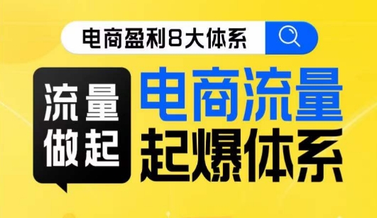 8大体系总流量篇·总流量开始做起，电商流量爆款管理体系线上课