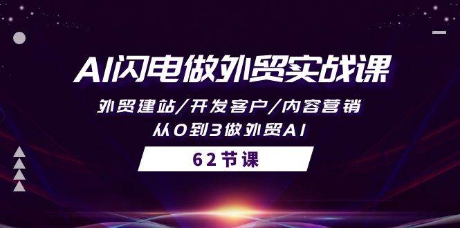 AI闪电做外贸实战课，外贸建站/开发客户/内容营销/从0到3做外贸AI-62节