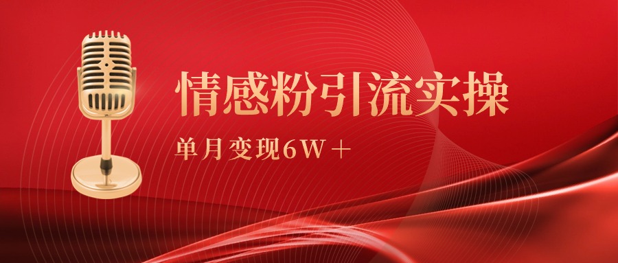 （9473期）单月变现6w+，情感粉引流变现实操课