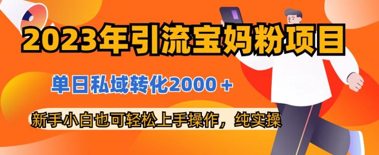 2023年推广方法宝妈粉最新项目，单日私域转化2000＋，初学者还可以快速入门操作过程，纯实操