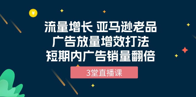 （10112期）流量增长 亚马逊平台老品广告宣传放量上涨提质增效玩法，短时间广告宣传销售量翻番（3堂视频课堂）-暖阳网-中创网,福缘网,冒泡网资源整合