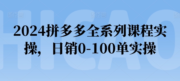 2024拼多多平台全主题课程实际操作，日销0-100单实际操作【必读】