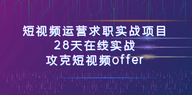 小视频运-营应聘求职实践项目，28天线上实战演练，攻破小视频offer（46堂课）