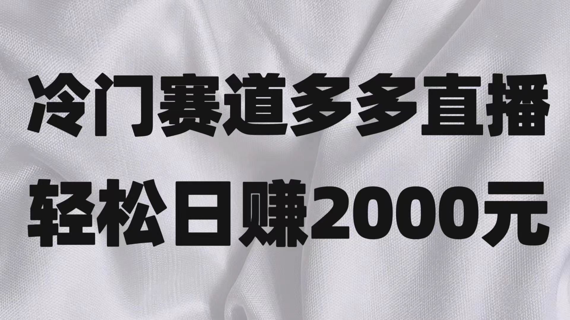 小众跑道拼多多直播新项目，简易念文章，日盈利2000＋-暖阳网-优质付费教程和创业项目大全