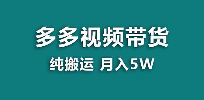 【蓝海项目】拼多多视频带货 纯搬运一个月搞了5w佣金，小白也能操作 送工具