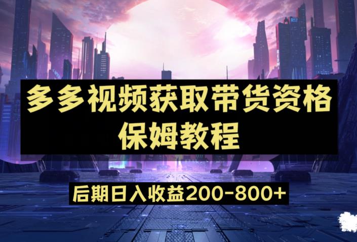 多多视频过新手指南家庭保姆及实例教程，做得好日入800 【揭密】