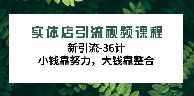 （9048期）实体店引流在线课程，新引流方法-36计，一点钱靠勤奋，很多钱靠融合（48节-无水印图片）