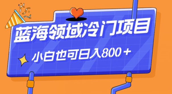 蓝海领域小众跑道，一单39.9，日入800＋