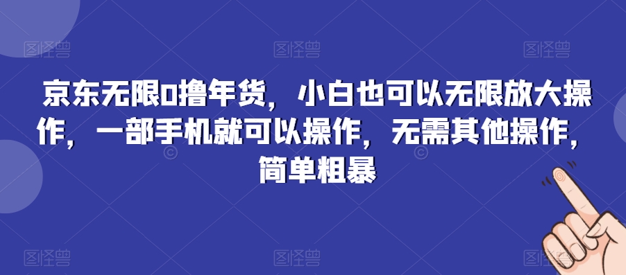 京东无限0撸年货，小白也可以无限放大操作，一部手机就可以操作，无需其他操作，简单粗暴