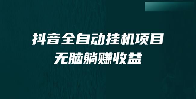 抖音短视频全自动挂机薅羊毛，订单号一天5-500＋，纯轻松赚钱无需任何操作过程