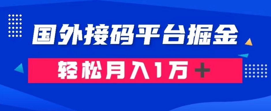 通过国外接码平台掘金：成本1.3，利润10＋，轻松月入1万＋【揭秘】-暖阳网-优质付费教程和创业项目大全