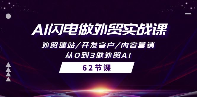 （10049期）AI雷电做跨境电商实战演练课，外贸网站建设/寻找客户/内容运营/从0到3做跨境电商AI-62节