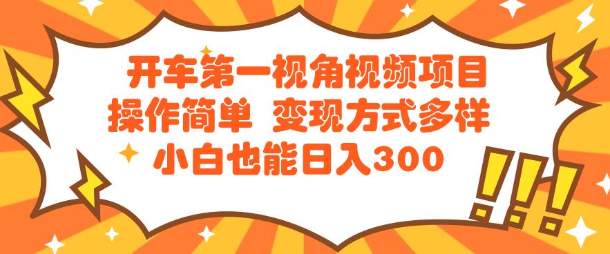 开车第一视角短视频新项目使用方便变现模式多种多样小白都能日入300