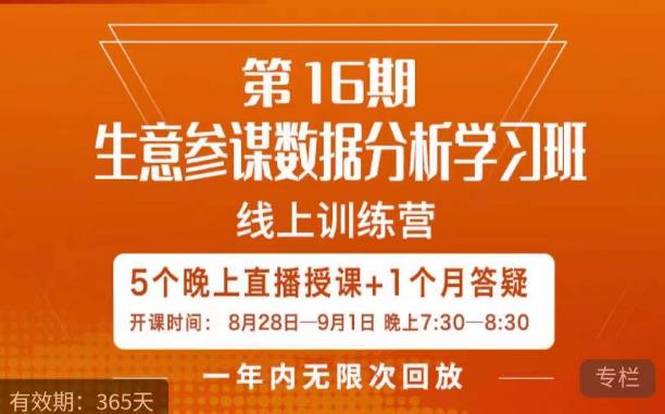 平静·淘宝生意参谋数据统计分析培训班，处理店家4大关注点，学会分析数据信息，推出爆款！