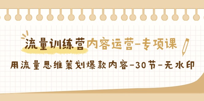 （9013期）总流量夏令营之内容营销-重点课，用流量思维方案策划爆品具体内容-30节-无水印图片