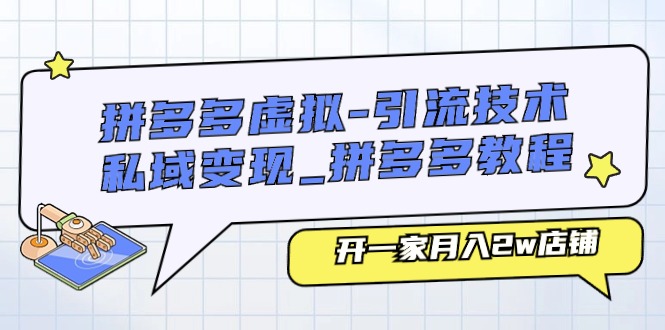 （11054期）拼多多平台虚似-引流技术与私域变现_拼多多平台实例教程：开一家月入2w店面