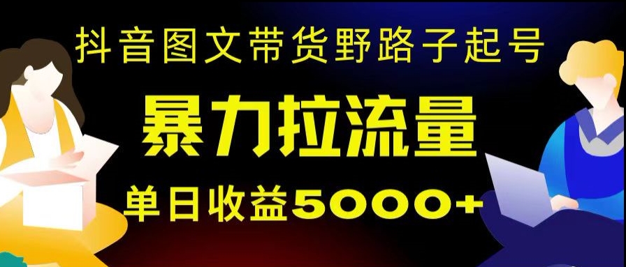 抖音图文带货暴力起号，单日收益5000+，野路子玩法，简单易上手，一部手机即可【揭秘】