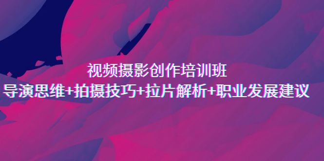 （7018期）视频摄影写作培训机构，导演思维 摄影技巧 拉片分析 职业类型可行性建议