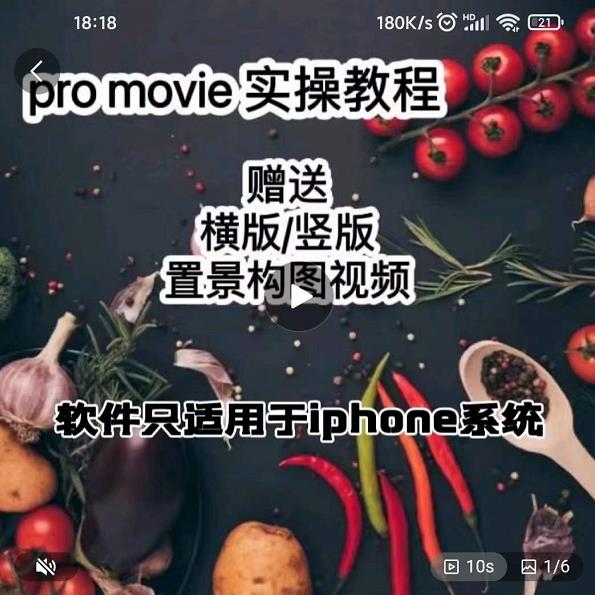 漆十二美食摄影，25节promovie实操高手课节