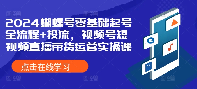 2024彩蝶号零基础养号全过程 投流，微信视频号短视频带货带货运营实操课